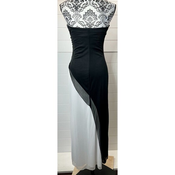 Y2k B.Smart Glitter Slinky Asymmetric Formal Gown Strapless Sz 3/4 Fairy Grunge - Picture 7 of 10